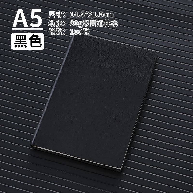 A5 business leather meeting notebook custom cover Logo classic pu notepad advertising gift box custom wholesale
