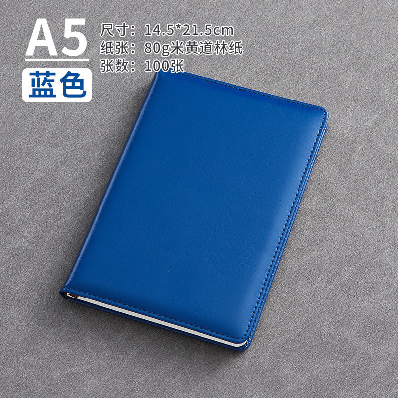A5 business leather meeting notebook custom cover Logo classic pu notepad advertising gift box custom wholesale