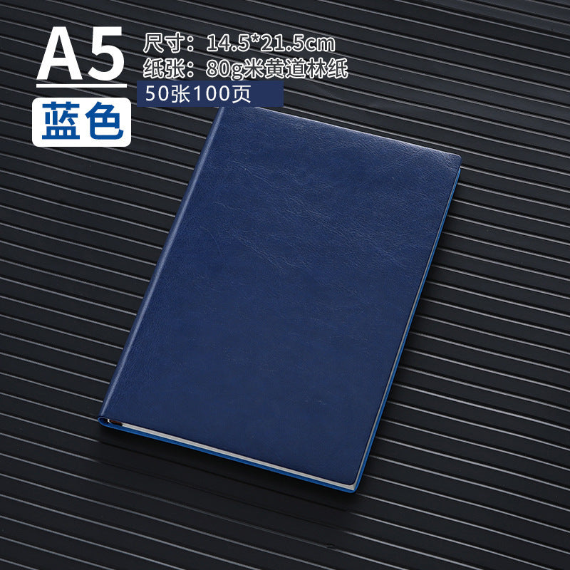 A5 business leather meeting notebook custom cover Logo classic pu notepad advertising gift box custom wholesale