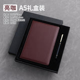 A5 business leather meeting notebook custom cover Logo classic pu notepad advertising gift box custom wholesale