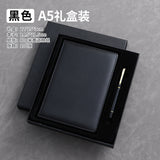 A5 business leather meeting notebook custom cover Logo classic pu notepad advertising gift box custom wholesale