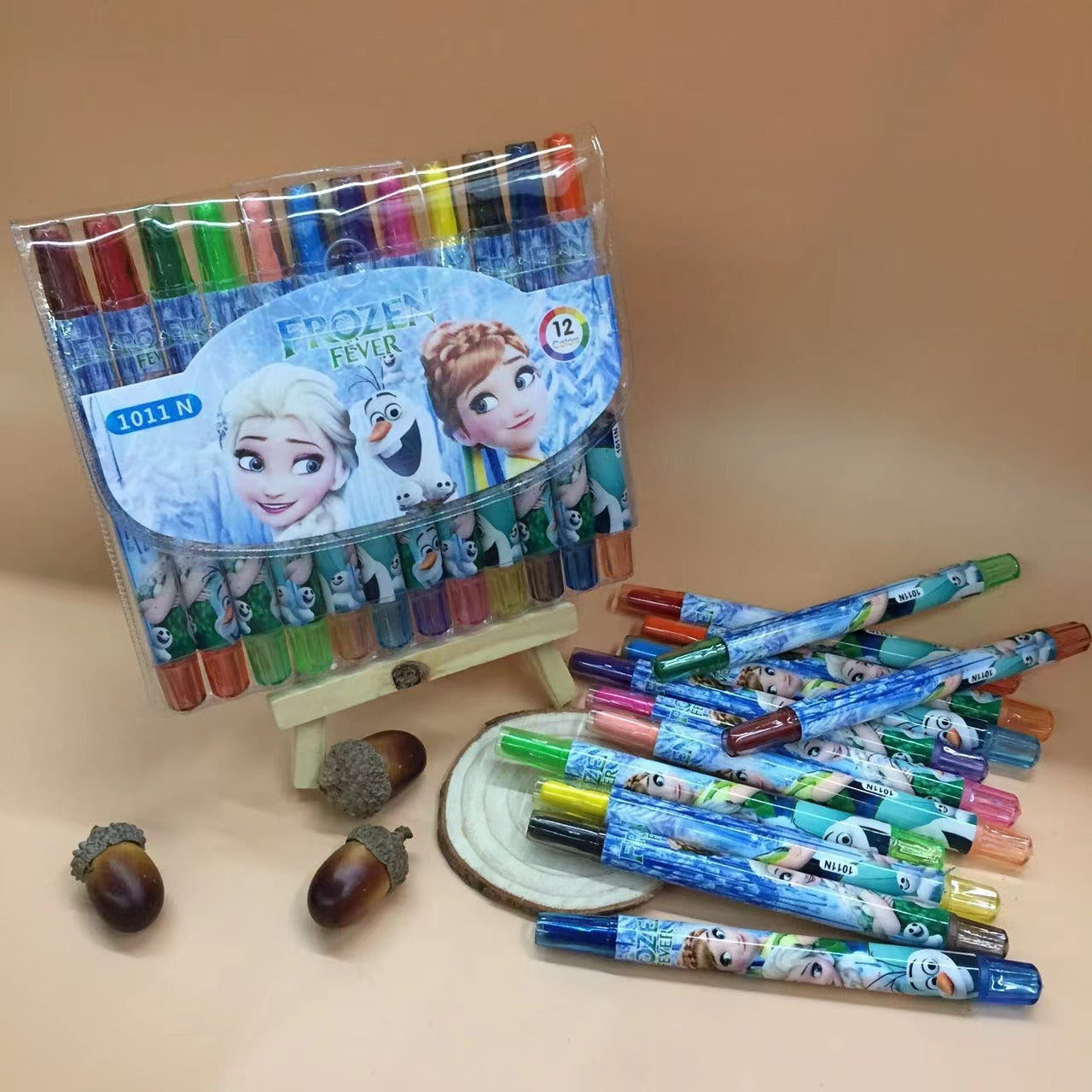 Cartoon Cute 12/18/24 Color Rotating Crayons Creative Painting Stationery Kindergarten Children's Short Crayons