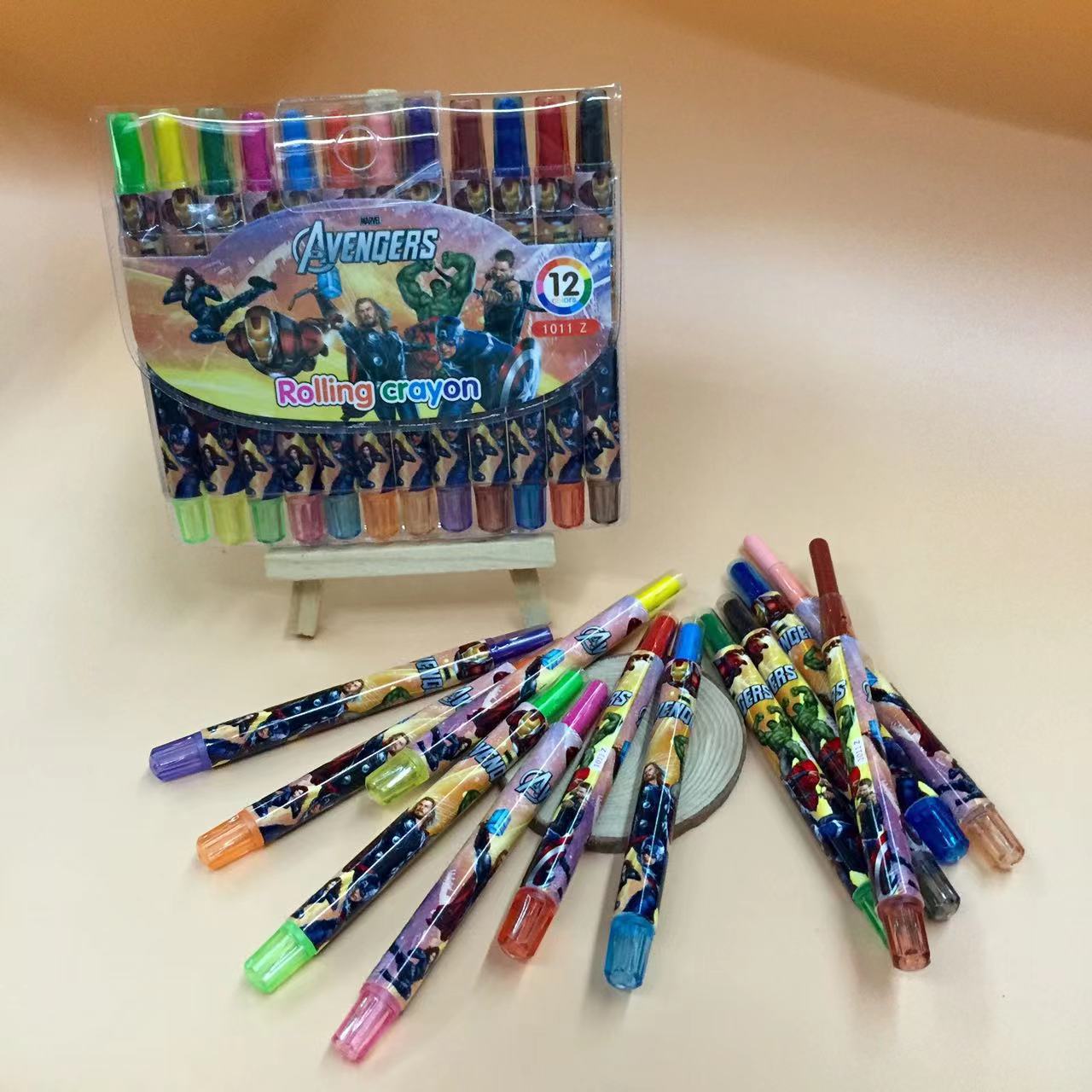 Cartoon Cute 12/18/24 Color Rotating Crayons Creative Painting Stationery Kindergarten Children's Short Crayons