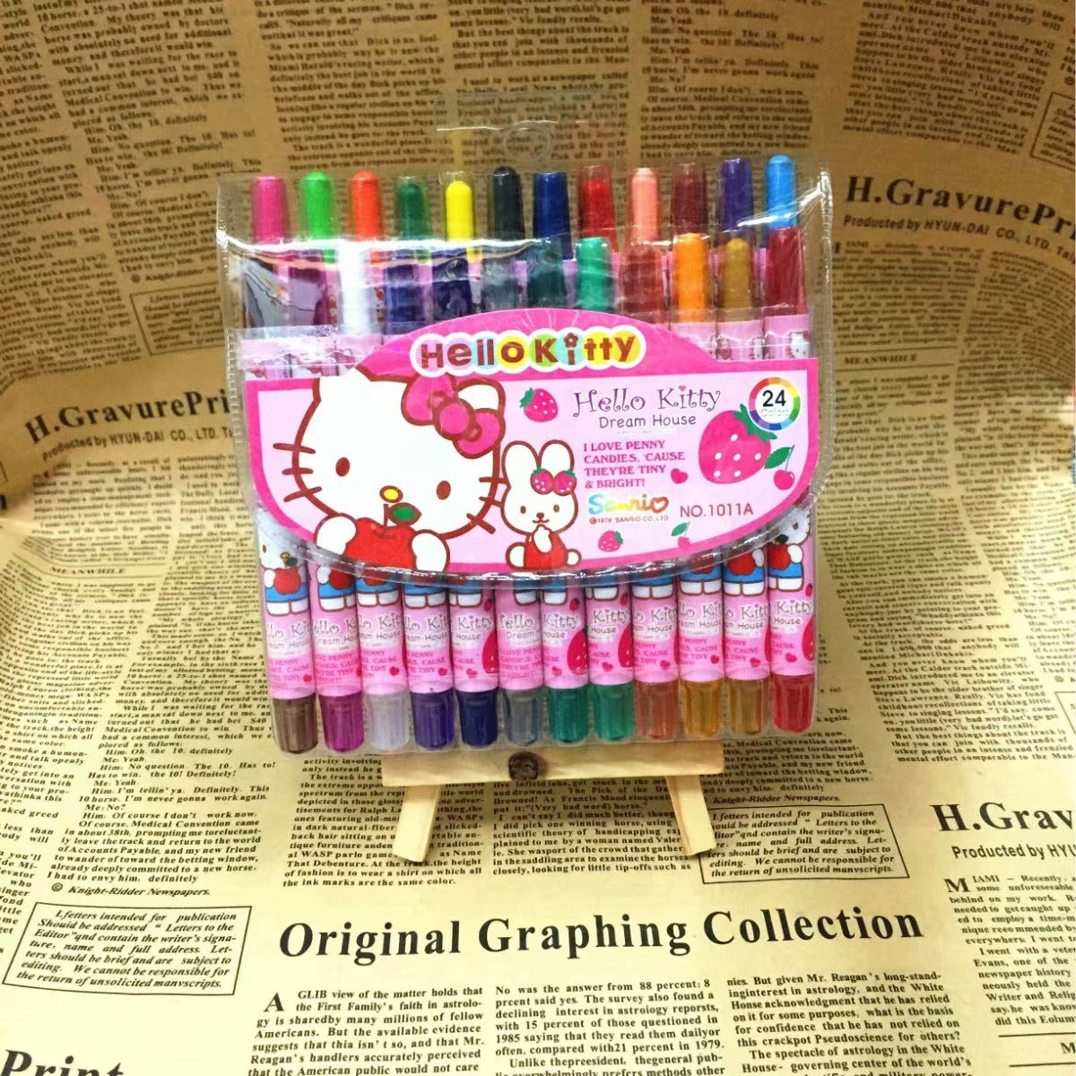Cartoon Cute 12/18/24 Color Rotating Crayons Creative Painting Stationery Kindergarten Children's Short Crayons