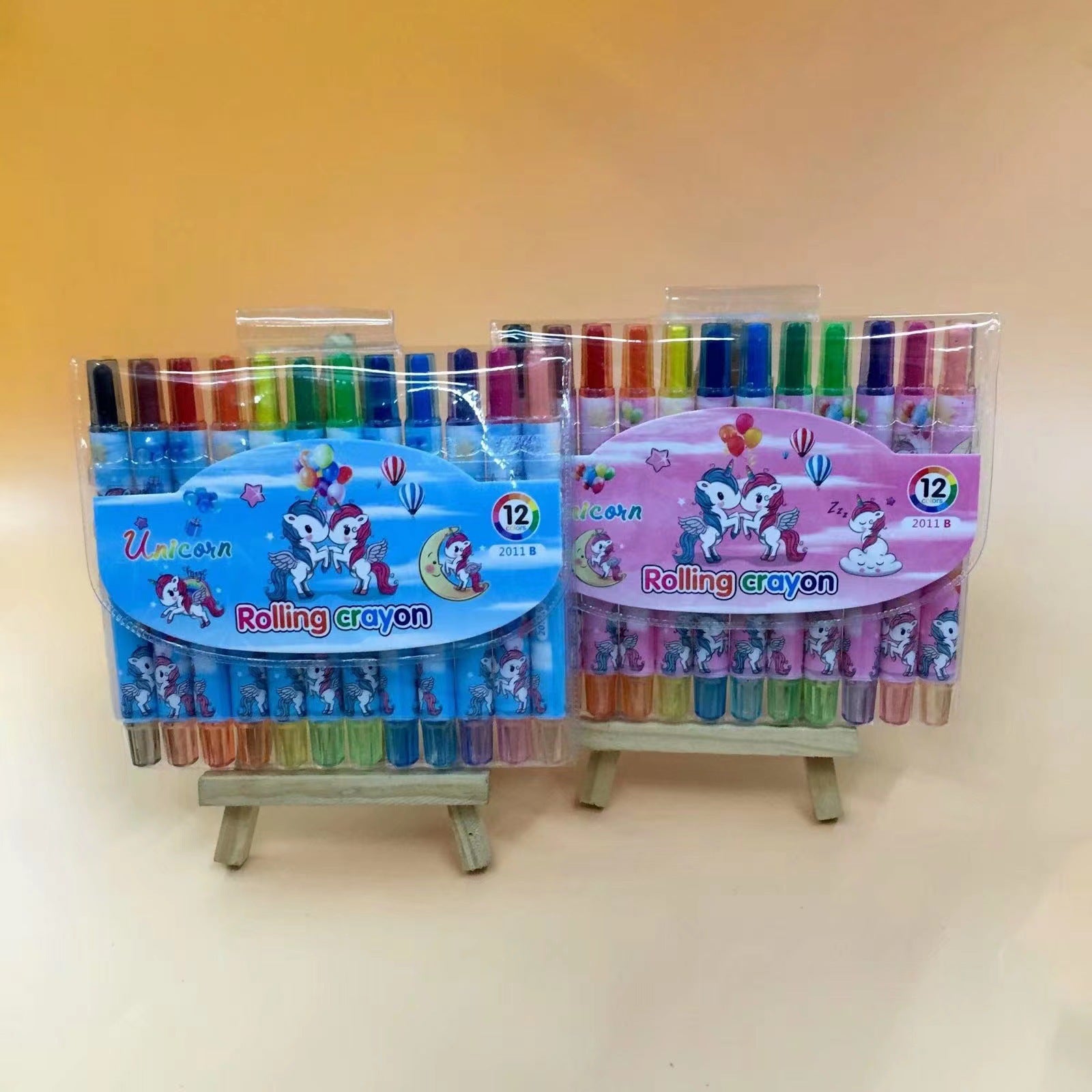 Cartoon Cute 12/18/24 Color Rotating Crayons Creative Painting Stationery Kindergarten Children's Short Crayons