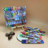 Cartoon Cute 12/18/24 Color Rotating Crayons Creative Painting Stationery Kindergarten Children's Short Crayons