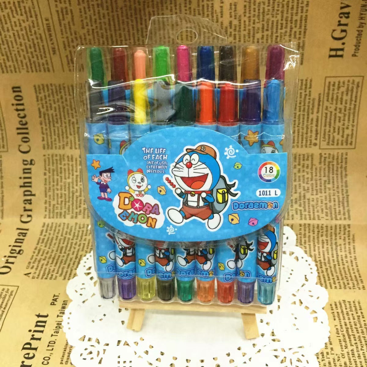 Cartoon Cute 12/18/24 Color Rotating Crayons Creative Painting Stationery Kindergarten Children's Short Crayons