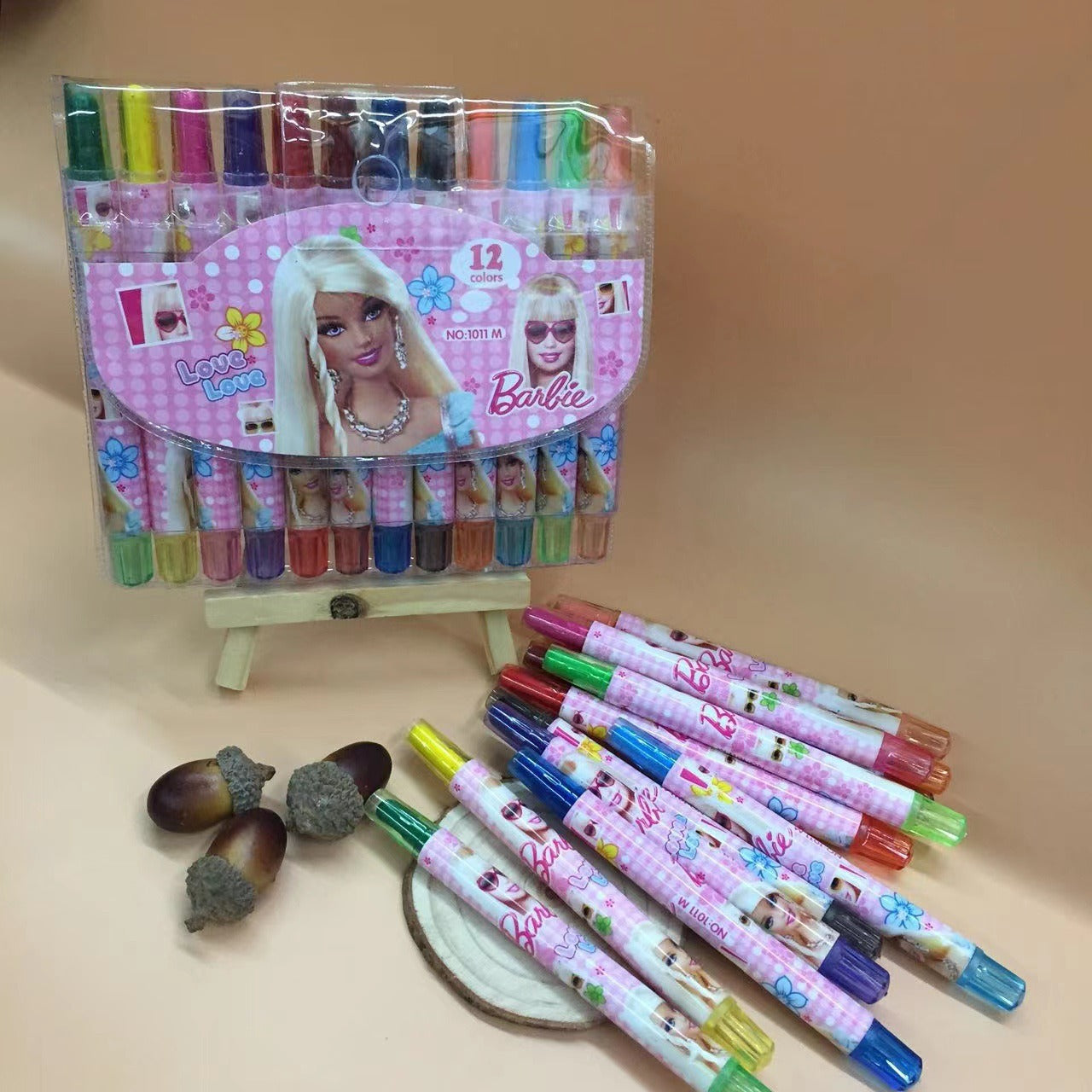 Cartoon Cute 12/18/24 Color Rotating Crayons Creative Painting Stationery Kindergarten Children's Short Crayons