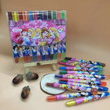 Cartoon Cute 12/18/24 Color Rotating Crayons Creative Painting Stationery Kindergarten Children's Short Crayons