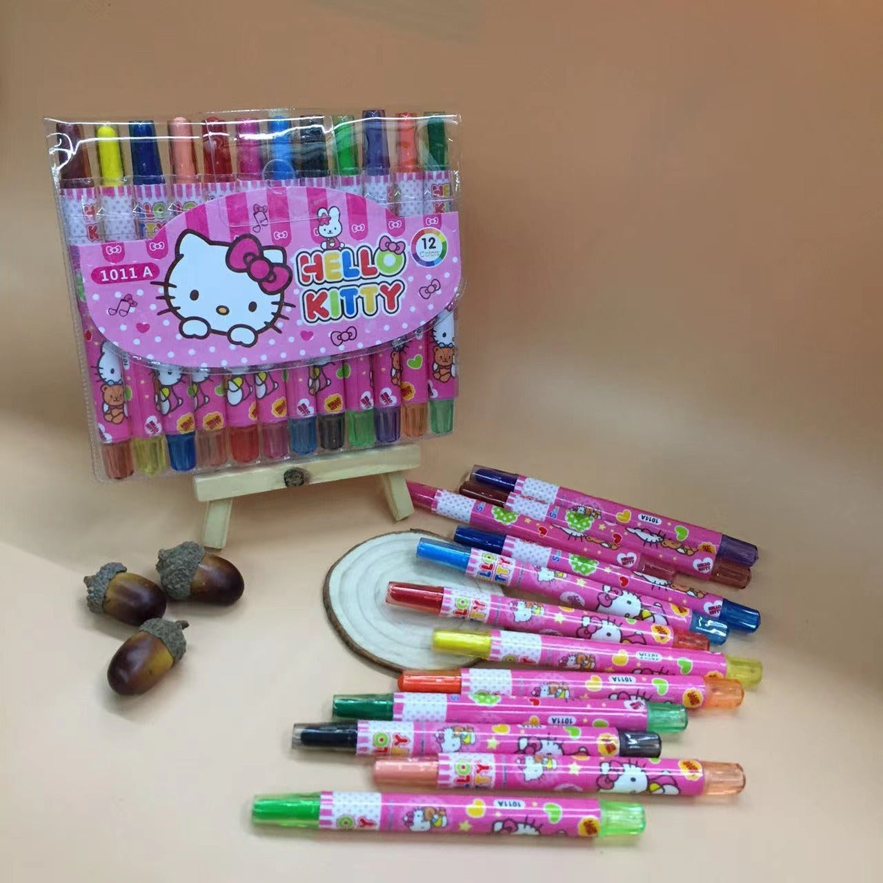 Cartoon Cute 12/18/24 Color Rotating Crayons Creative Painting Stationery Kindergarten Children's Short Crayons