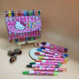 Cartoon Cute 12/18/24 Color Rotating Crayons Creative Painting Stationery Kindergarten Children's Short Crayons