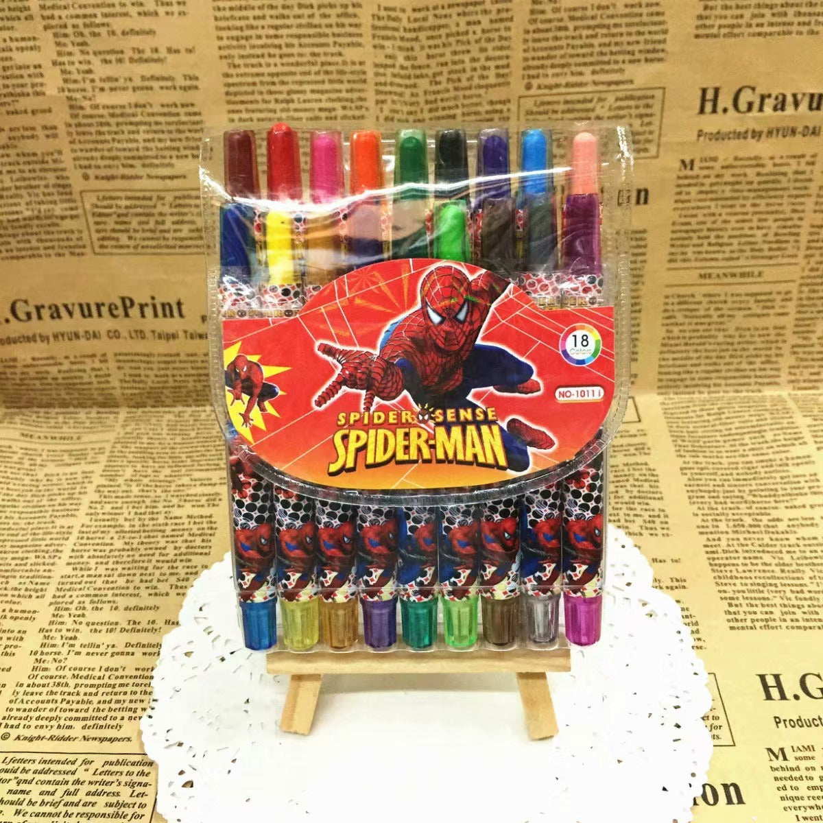 Cartoon Cute 12/18/24 Color Rotating Crayons Creative Painting Stationery Kindergarten Children's Short Crayons