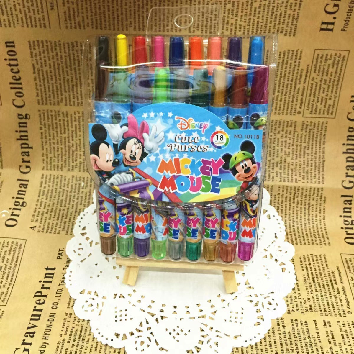 Cartoon Cute 12/18/24 Color Rotating Crayons Creative Painting Stationery Kindergarten Children's Short Crayons