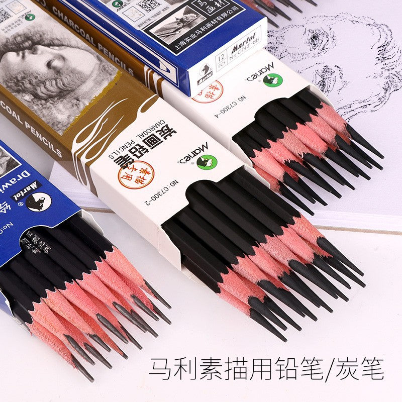 Marley 7401 Sketch Drawing Pencil Sketch Charcoal Student Writing Pencil Charcoal Pencil Wholesale Spot