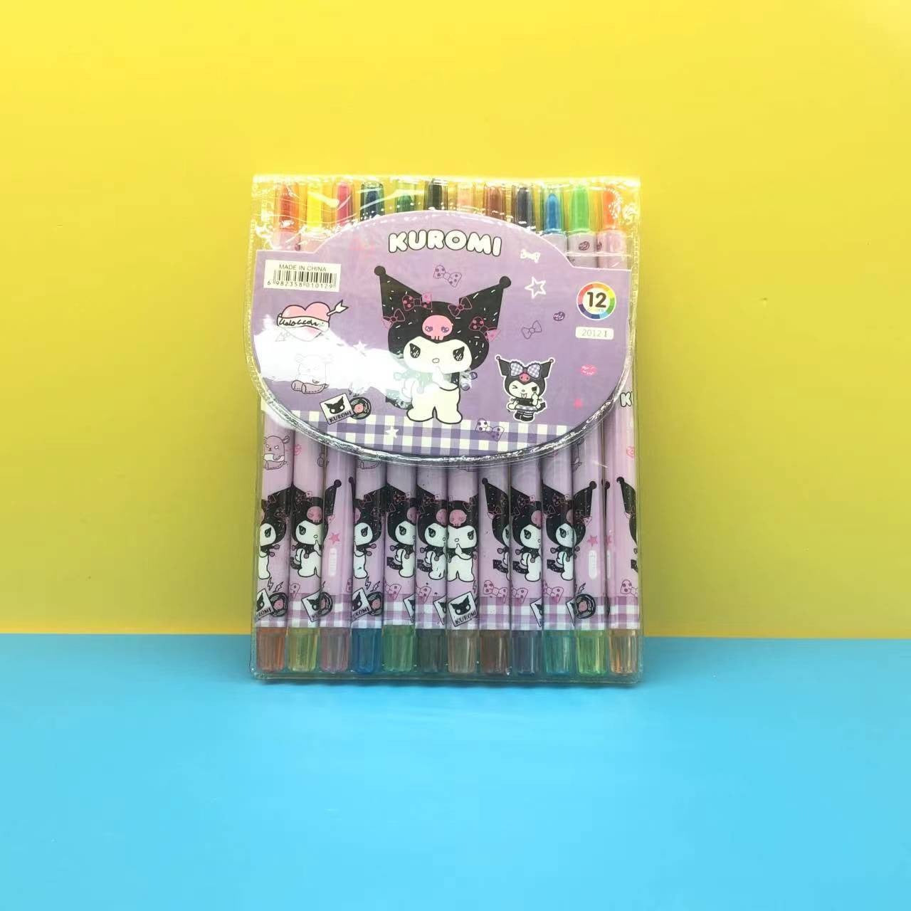 1012 cartoon cute 12 color rotating crayon creative painting stationery kindergarten children long crayons