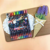 1012 cartoon cute 12 color rotating crayon creative painting stationery kindergarten children long crayons