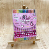 1012 cartoon cute 12 color rotating crayon creative painting stationery kindergarten children long crayons