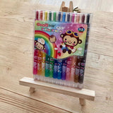 1012 cartoon cute 12 color rotating crayon creative painting stationery kindergarten children long crayons