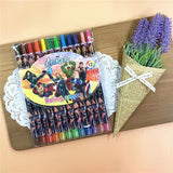 1012 cartoon cute 12 color rotating crayon creative painting stationery kindergarten children long crayons