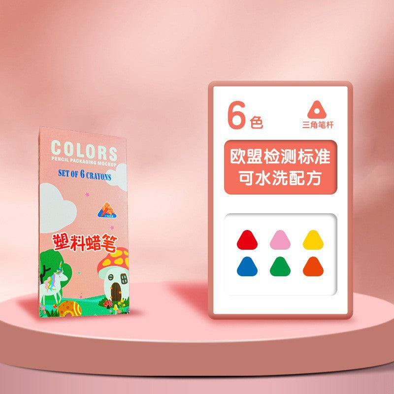 Triangular Crayons Are the First Choice for Children's Drawing. They Have a Triangular Design, Are Easy to Grip, Are Safe, Non-Toxic, and Come in Vibrant Colors