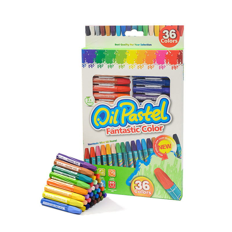 Carefully Selected Heavy Color Oil Crayons 36 Colors Kidsren's Painting Pens Environmentally Friendly Coloring Stick Waterproof Hexagonal Oil Pastels