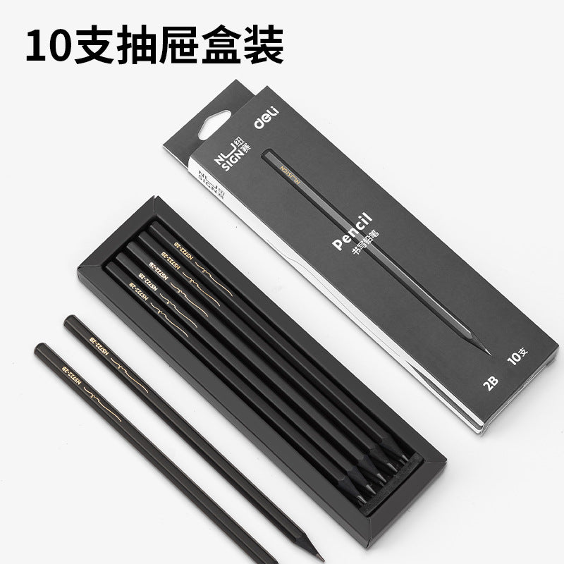 Deli NS722 stationery neusai black wood pencil graphite 2B/HB hexagonal Rod exam answer art sketch children