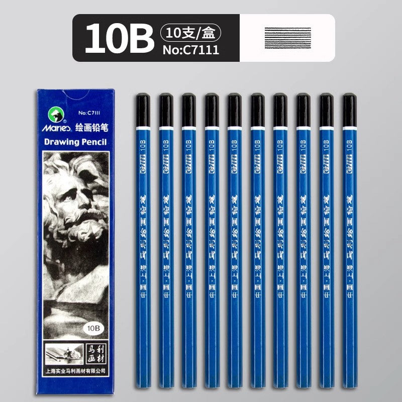 Marley Pencil Sketch Black Full Set Boxed Soft Medium Hard Charcoal Pen hb Art Drawing Exam Matte Sketch Pencil
