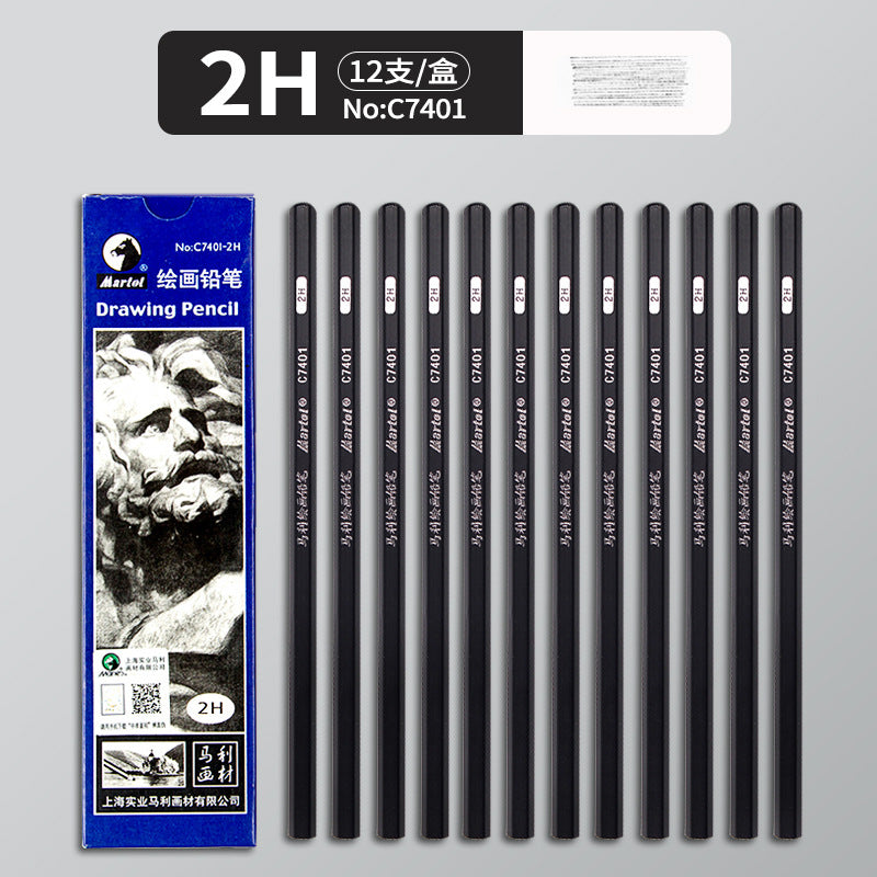 Marley Pencil Sketch Black Full Set Boxed Soft Medium Hard Charcoal Pen hb Art Drawing Exam Matte Sketch Pencil