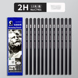 Marley Pencil Sketch Black Full Set Boxed Soft Medium Hard Charcoal Pen hb Art Drawing Exam Matte Sketch Pencil