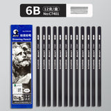 Marley Pencil Sketch Black Full Set Boxed Soft Medium Hard Charcoal Pen hb Art Drawing Exam Matte Sketch Pencil
