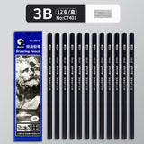 Marley Pencil Sketch Black Full Set Boxed Soft Medium Hard Charcoal Pen hb Art Drawing Exam Matte Sketch Pencil