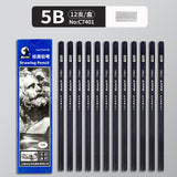 Marley Pencil Sketch Black Full Set Boxed Soft Medium Hard Charcoal Pen hb Art Drawing Exam Matte Sketch Pencil