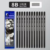 Marley Pencil Sketch Black Full Set Boxed Soft Medium Hard Charcoal Pen hb Art Drawing Exam Matte Sketch Pencil