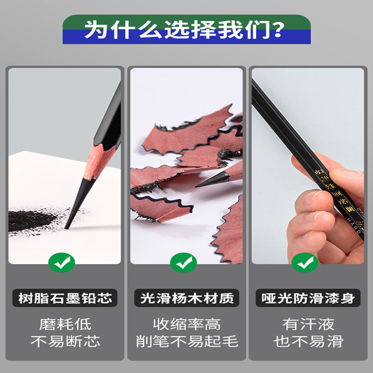 Marley Pencil Sketch Black Full Set Boxed Soft Medium Hard Charcoal Pen hb Art Drawing Exam Matte Sketch Pencil