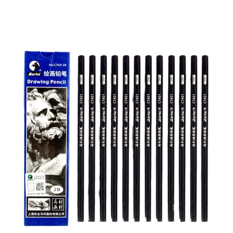 Marley Pencil Sketch Black Full Set Boxed Soft Medium Hard Charcoal Pen hb Art Drawing Exam Matte Sketch Pencil
