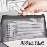 in stock Wholesale File Bag Mesh A6 Transparent Pencil Bag Nylon Simple Student Examination Pencil Bag Large Capacity Storage Bag