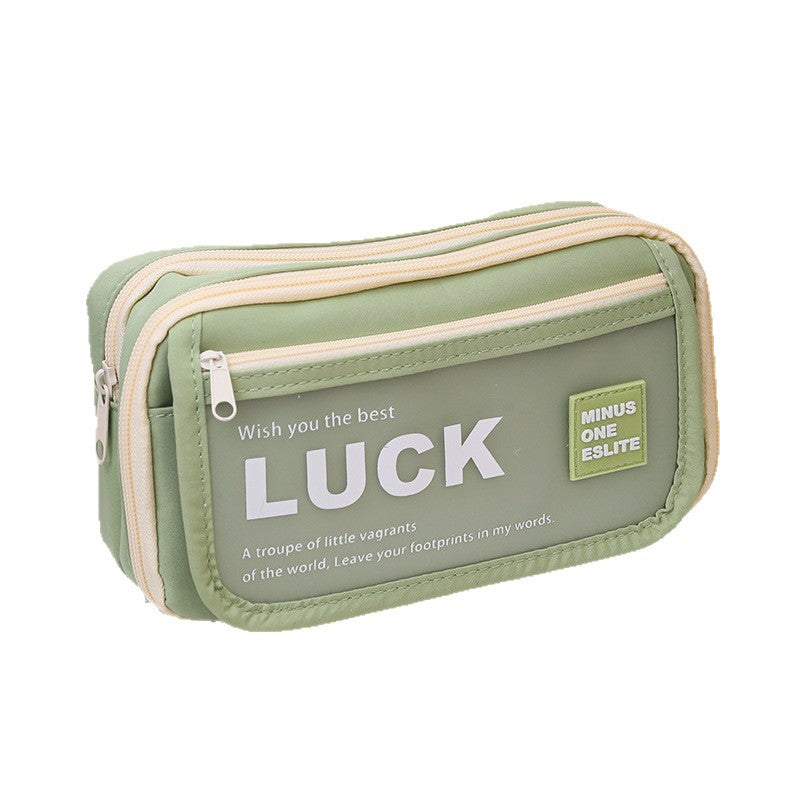 Stationery Pencil Case Large Capacity Flip Cover High-Looking Ins Student Pencil Case Junior High School Student Niche Men and Women Stationery Box