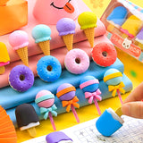 Creative modeling student rubber ice cream cake eraser set hamburger cartoon eraser Stationery Gift