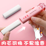 Cute Cat Claw Automatic Eraser Retractable Push-Pull Cartoon Student Eraser No Debris Push-Pull Eraser