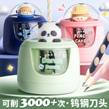 Carba bear electric pencil sharpener pencil sharpener for primary school students pencil sharpener pencil sharpener high color value ins
