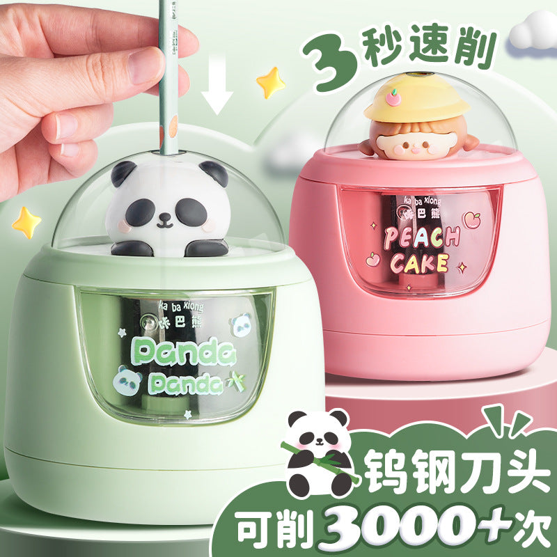 Carba bear electric pencil sharpener pencil sharpener for primary school students pencil sharpener pencil sharpener high color value ins