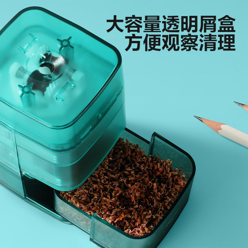 Deli X90 Automatic Pen-Feeding Pencil Sharpener Hand-Cranked Pencil Sharpener Manual Pencil Sharpener for Students