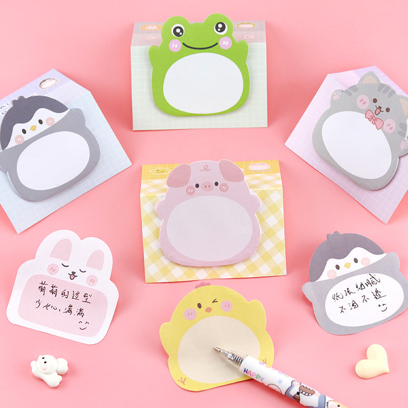 Korean Cute Cartoon Animal Sticky Notes Creative Animal Standing Message Memo Sticky Notes Can Be Customized with Logo