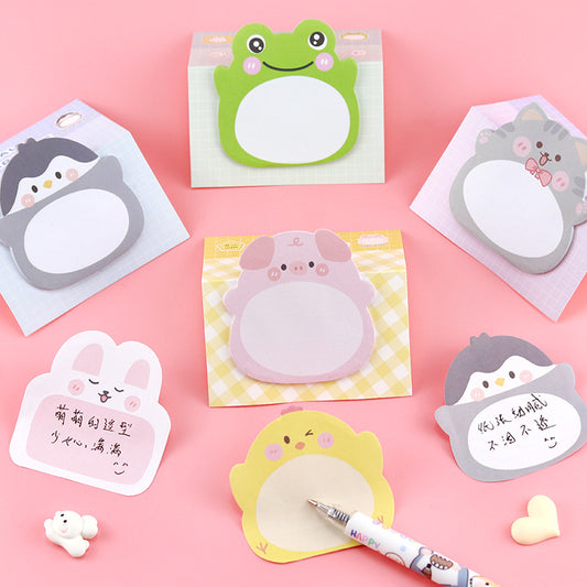 Korean Cute Cartoon Animal Sticky Notes Creative Animal Standing Message Memo Sticky Notes Can Be Customized with Logo