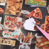 Core Mo Japanese Food Sticker Book Huge Thick Split Colorful Food Ancient Early Die Cut Sticker Book Cartoon Handbook Sticker