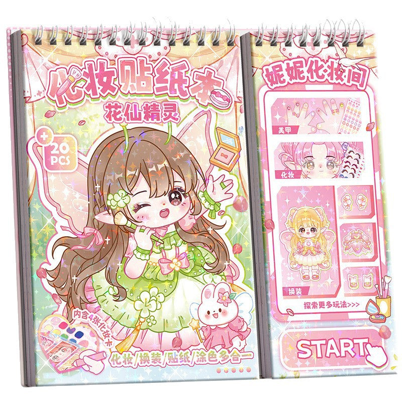 Kaba Bear's New Paging Dress-Up Sticker Book Princess Dress-Up Sticker Book Girl DIY Sticker Puzzle Game~