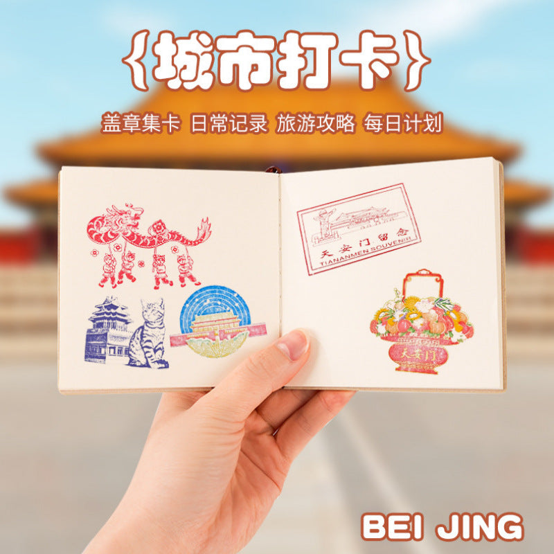 A7 Portable Pocket Notebook in Stock, Blank Stampable Notebook, Cultural and Creative Souvenir Notebook for Tourist Attractions and Museums, Customizable