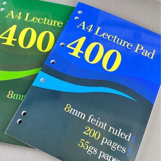 A4 Thickened 200-Page Thin Notebook for Students, Suitable for Exam Preparation, Public Service Exams, and Note-Taking, with American-Style Horizontal Lines