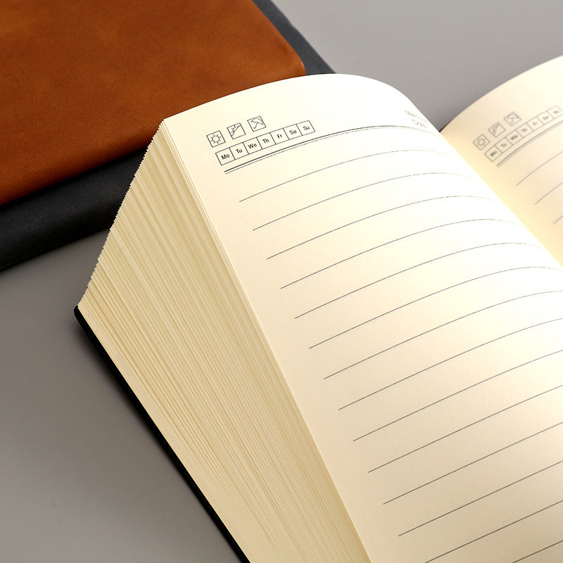 A5 business leather meeting notebook custom cover Logo classic pu notepad advertising gift box custom wholesale