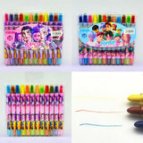 Cartoon Cute 12/18/24 Color Rotating Crayons Creative Painting Stationery Kindergarten Children's Short Crayons